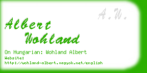 albert wohland business card